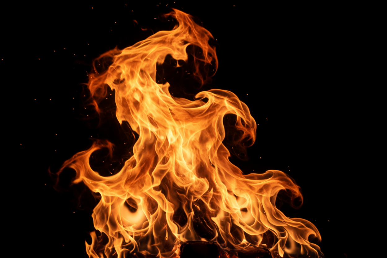 Mach Feuer und schwarzen Hintergrund